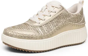 DREAM PAIRS Women Chunky City Tweed Comfortable Casual Platform Fashion Sneaker