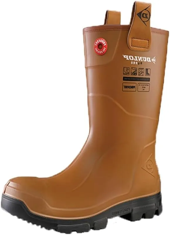 DUNLOP Men's Protective Footwear, Lj2hx42, Purofort Rigpro Full Safety Industrial and Construction, Slip Resistant, Comfortable, 100% Waterproof