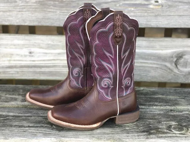 Durango Women's Rebel Pro Purple & Brown Square Toe Cowgirl Boots DRD0377