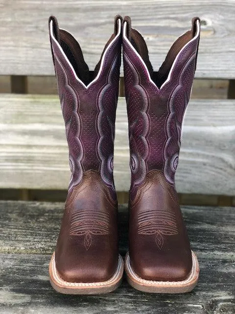 Durango Women's Rebel Pro Purple & Brown Square Toe Cowgirl Boots DRD0377