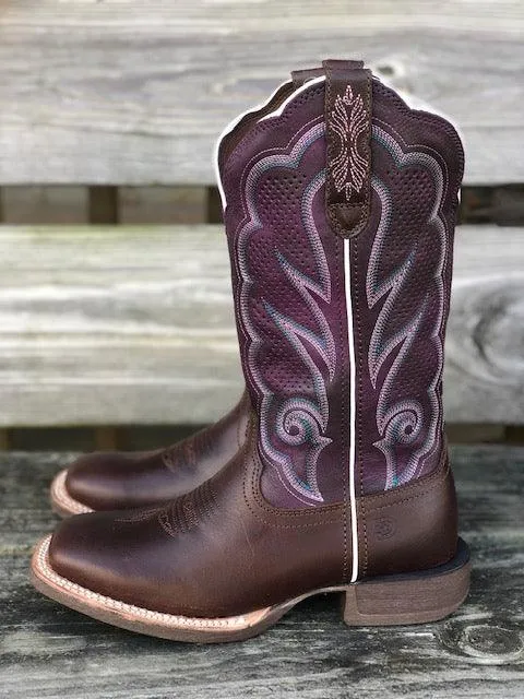 Durango Women's Rebel Pro Purple & Brown Square Toe Cowgirl Boots DRD0377