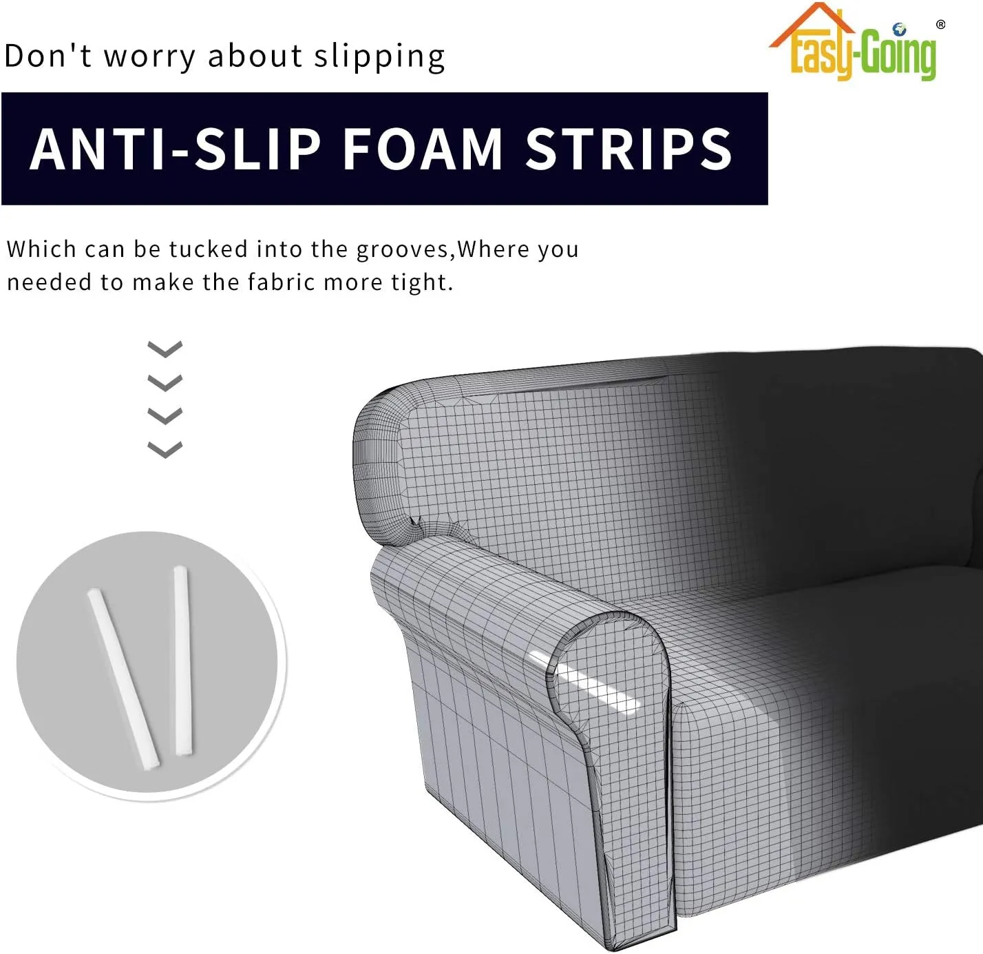 Easy-Going Fleece Stretch Sofa Slipcover Spandex Non-Slip Soft Couch Sofa Cover, Washable Furniture Protector with Anti-Skid Foam and Elastic Bottom for Kids, Pets(Sofa, Black)