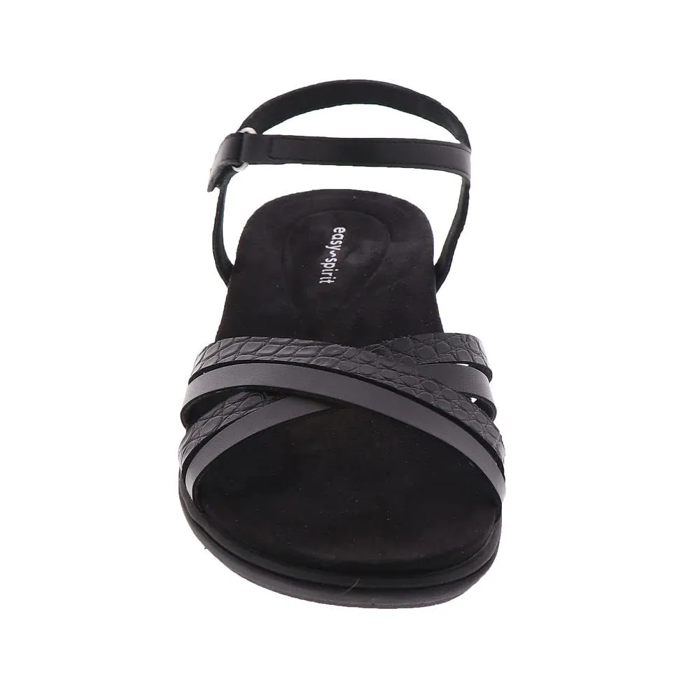 Easy Spirit Women's DOTTLE3 Flat Sandal, Black 001, 6