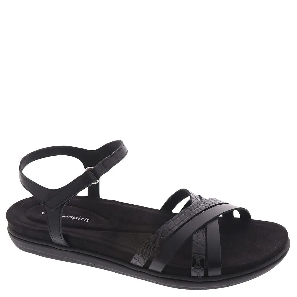 Easy Spirit Women's DOTTLE3 Flat Sandal, Black 001, 6