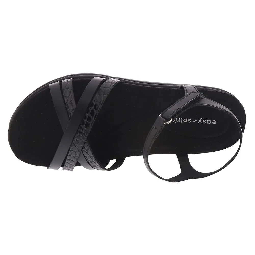 Easy Spirit Women's DOTTLE3 Flat Sandal, Black 001, 9