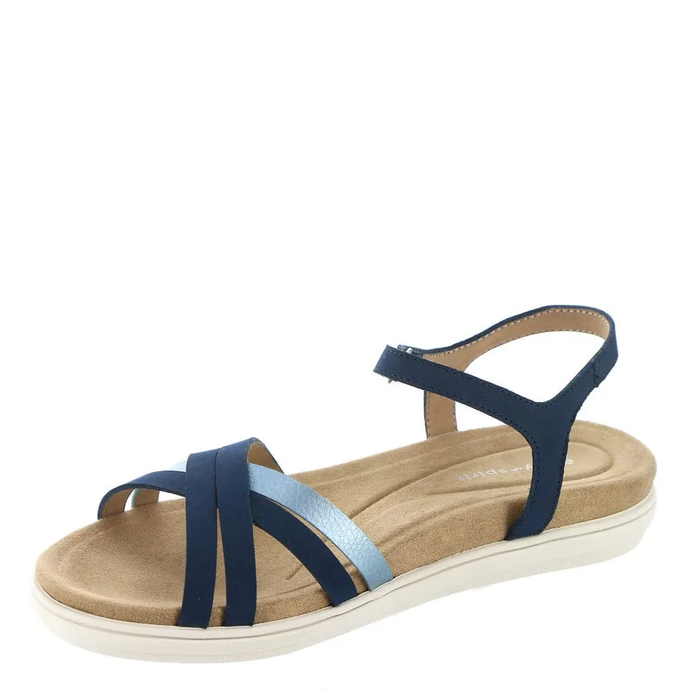 Easy Spirit Women's DOTTLE3 Flat Sandal, Blue 400, 10