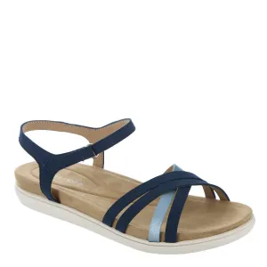 Easy Spirit Women's DOTTLE3 Flat Sandal, Blue 400, 10