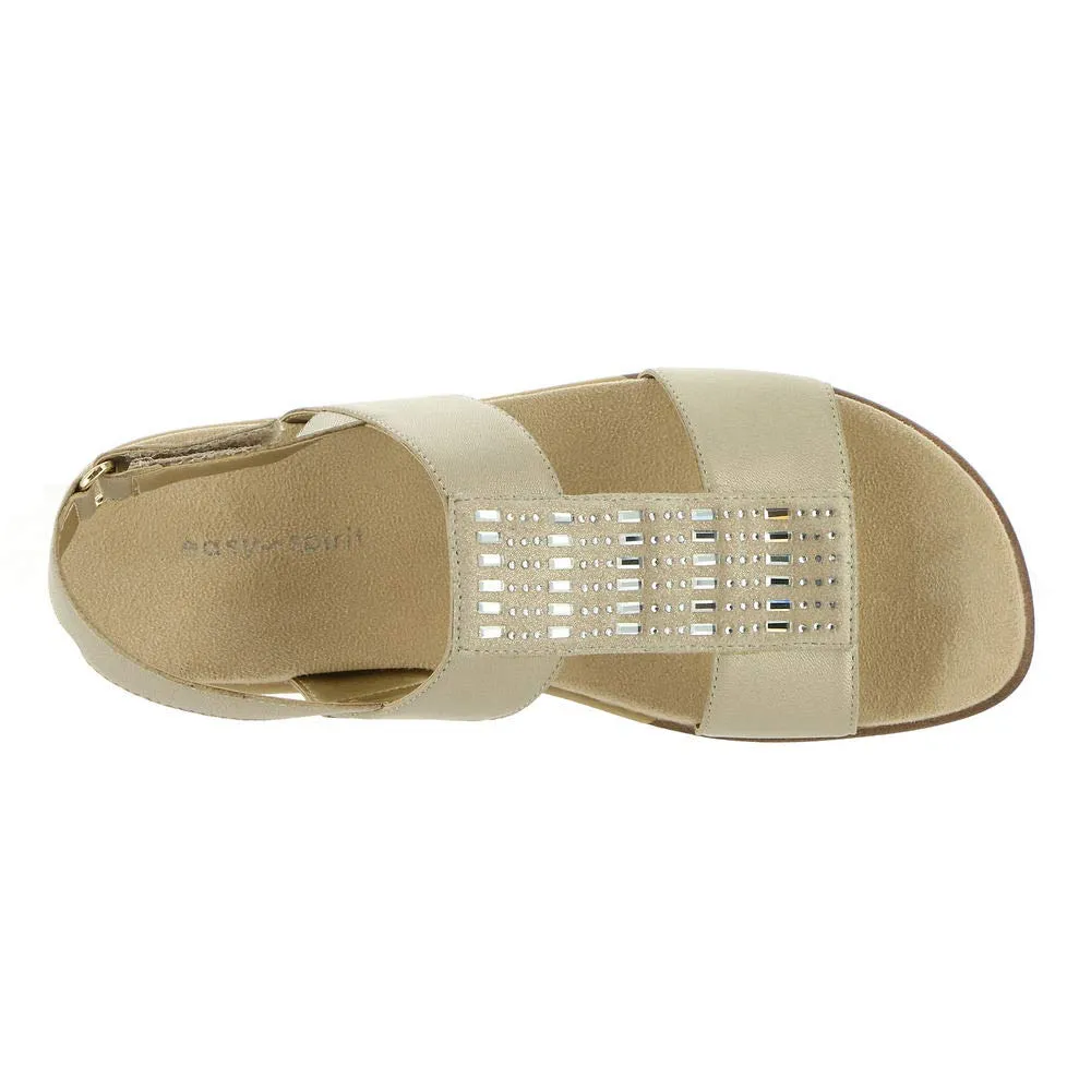 Easy Spirit womens Hazel Wedge Sandal, Gold 710, 9.5 US