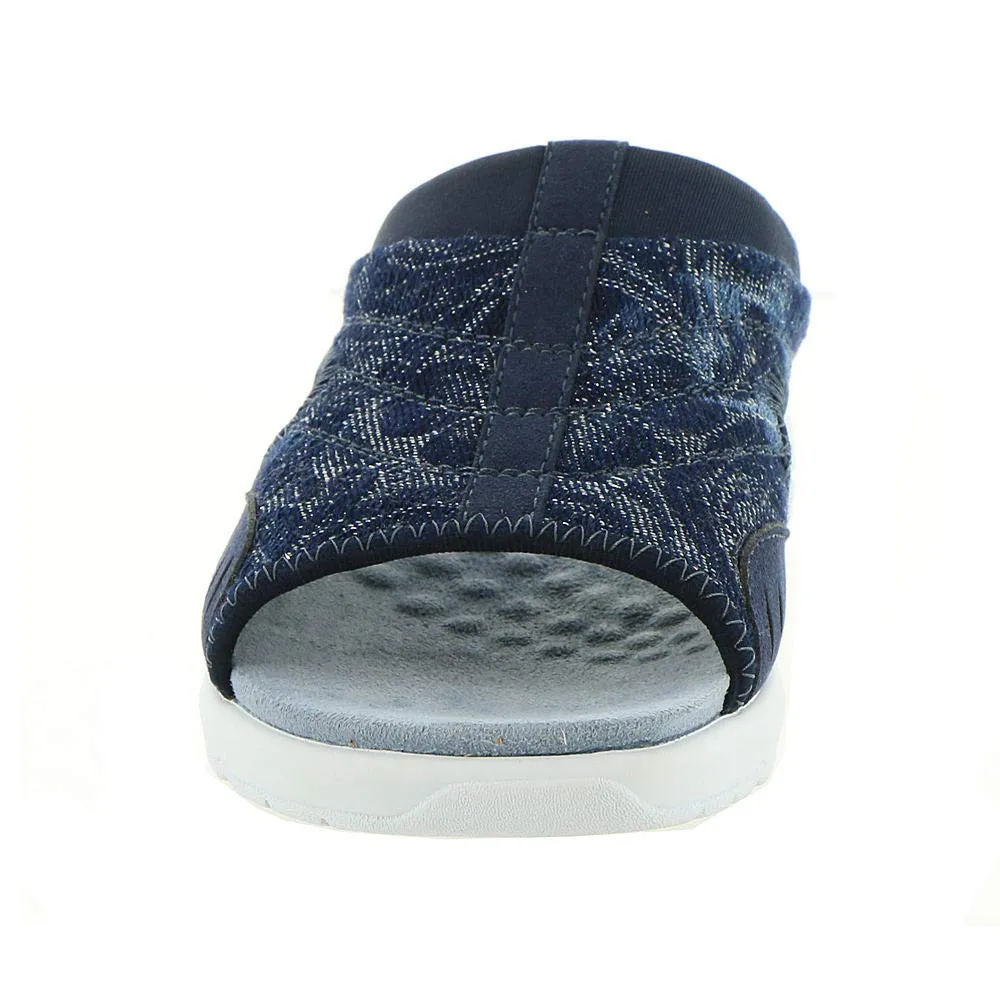 Easy Spirit Women's Traciee2 Flat Sandal, Navy-Blue-Floral, 8.5