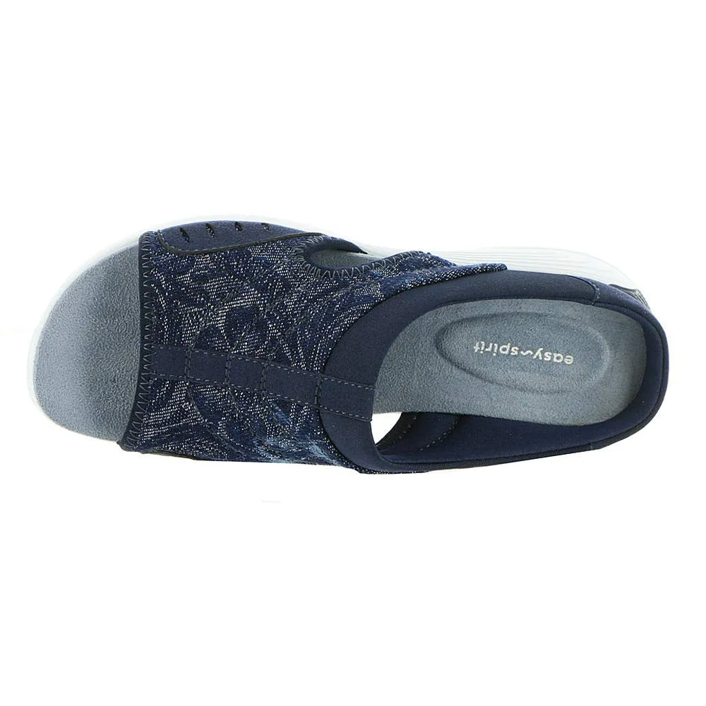Easy Spirit Women's Traciee2 Flat Sandal, Navy-Blue-Floral, 8.5
