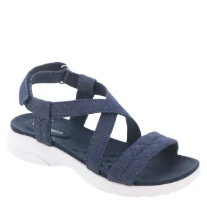 Easy Spirit Women's Treasur 7 Flat Sandal, Denim, 7.5