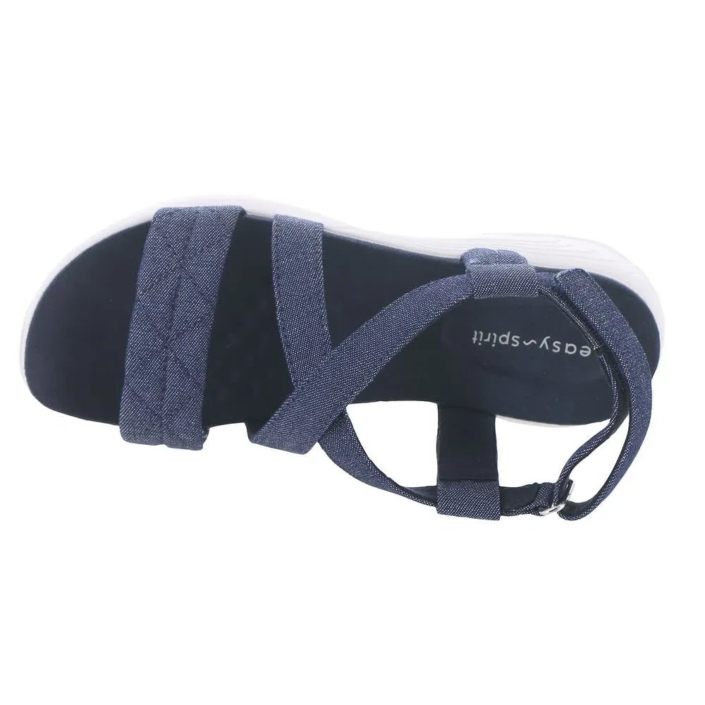 Easy Spirit Women's Treasur 7 Flat Sandal, Denim, 7.5