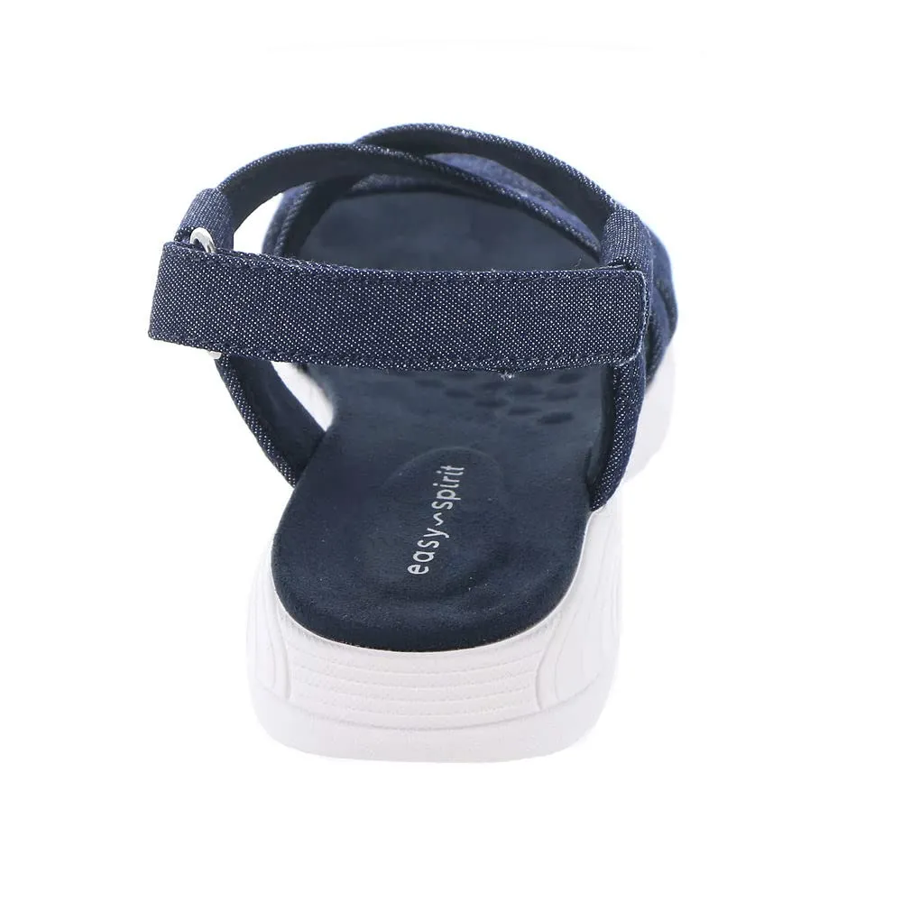 Easy Spirit Women's Treasur 7 Flat Sandal, Denim, 7.5