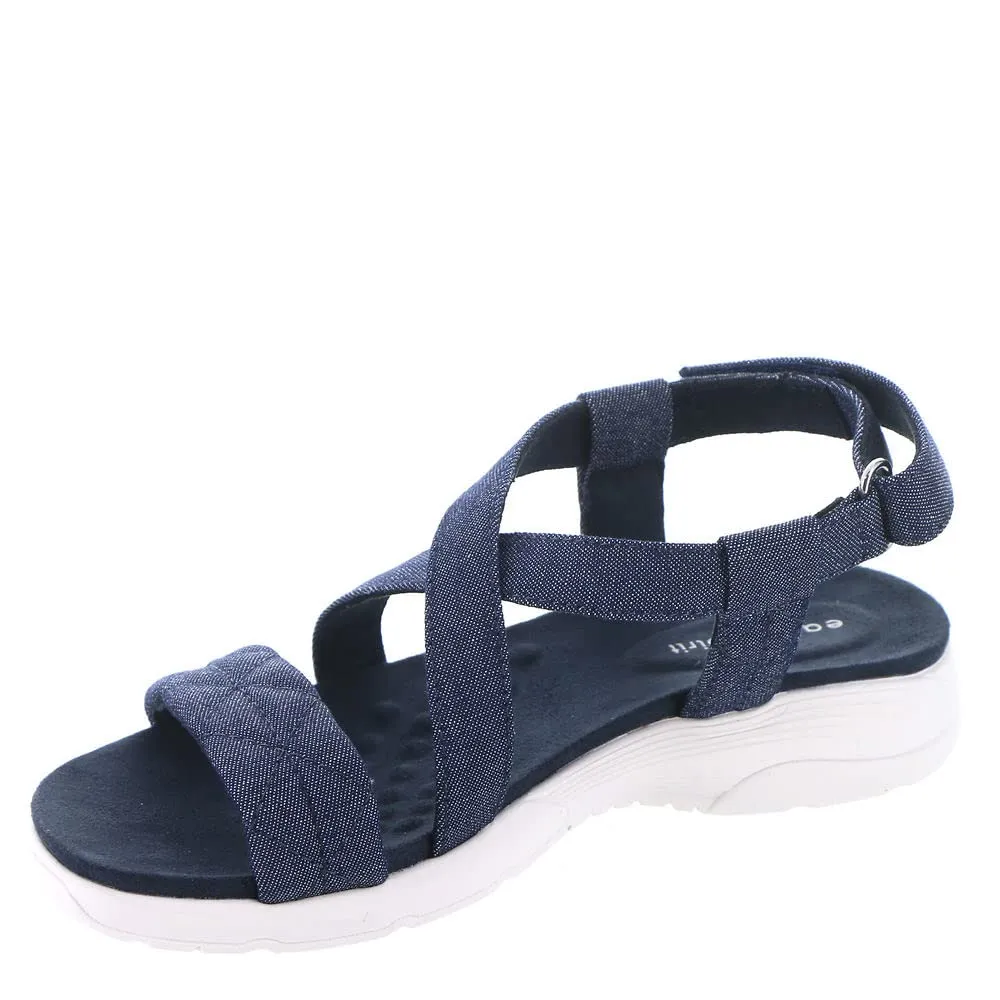 Easy Spirit Women's Treasur 7 Flat Sandal, Denim, 7.5