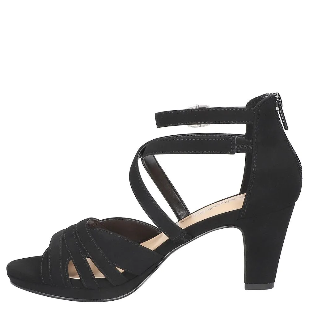 Easy Street Crissa Womens Sandal 7 BM US BlackSuede