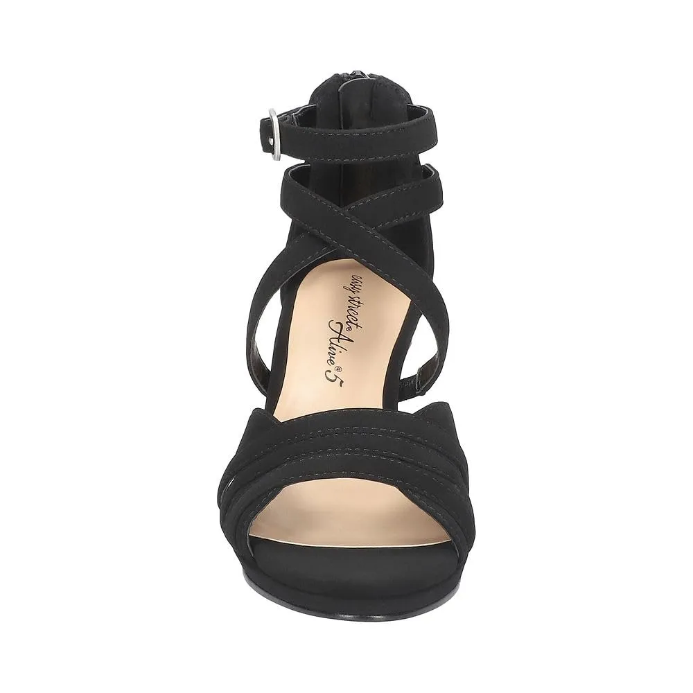 Easy Street Crissa Womens Sandal 7 BM US BlackSuede