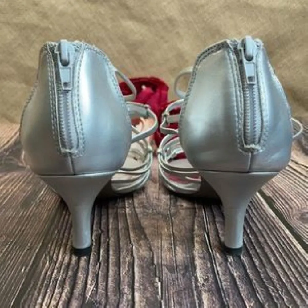 Easy Street Silver Nightingale Evening Sandals 8M