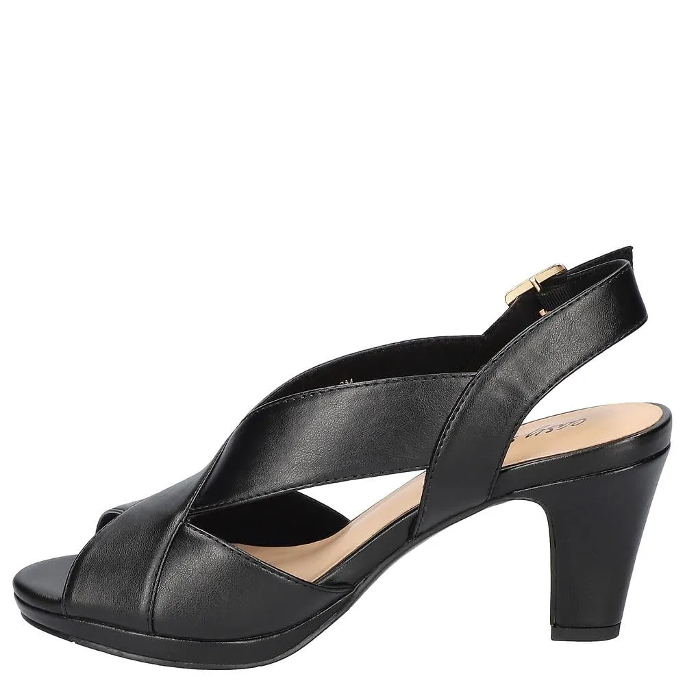 Easy Street Women's Christy Heeled Sandal, Black, 9.5 Wide