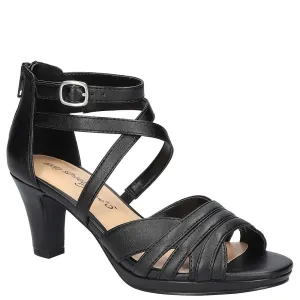 Easy Street Women's Crissa Heeled Sandal, Black, 8 X-Wide