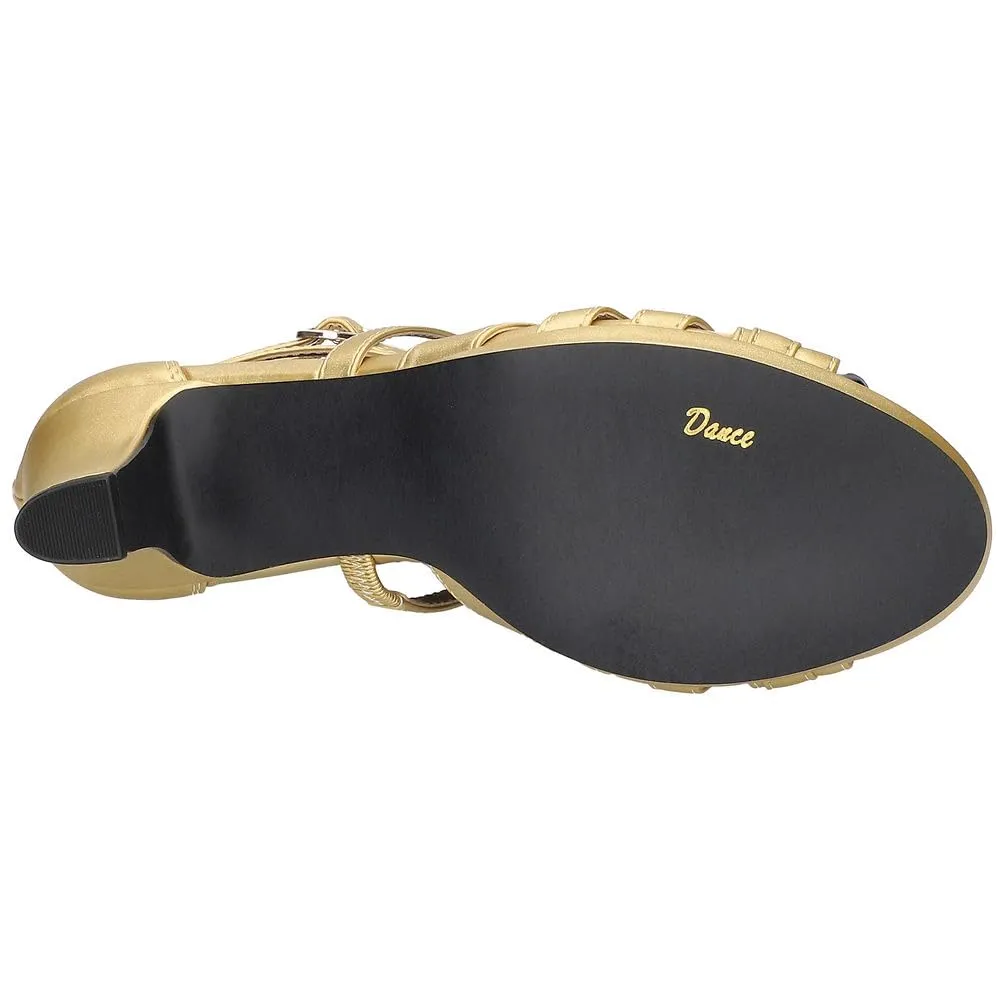 Easy Street Women's Crissa Heeled Sandal, Gold Satin, 7