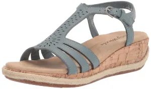 Easy Street Women's Dorinda Wedge Sandal, Blue, 8.5