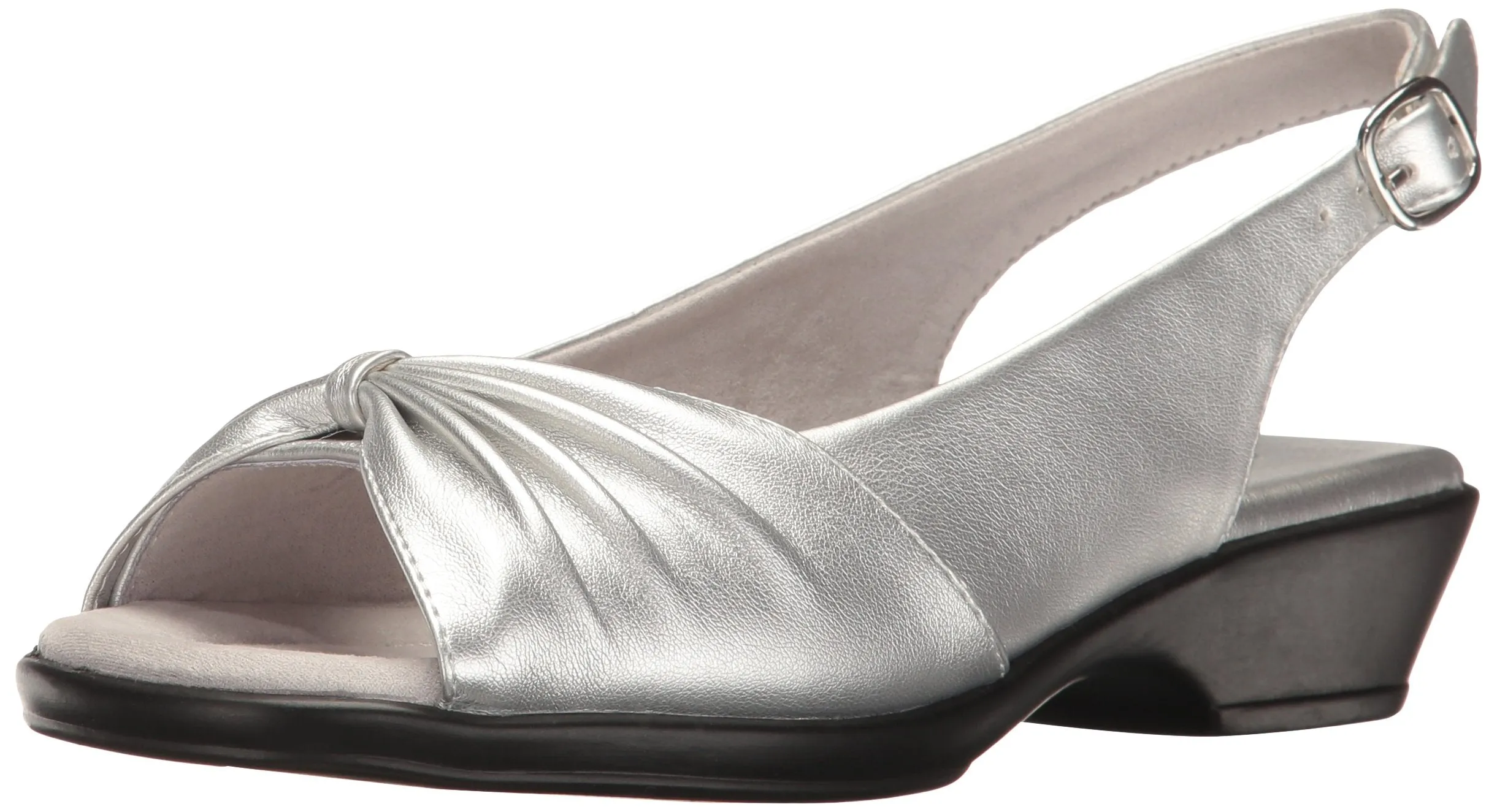 Easy Street Women's Fantasia Heeled Sandal, Silver, 7 Wide