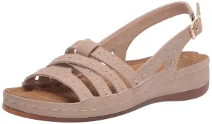 Easy Street Women's Kehlani Wedge Sandal, Natural, 8