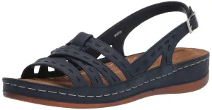 Easy Street Women's Kehlani Wedge Sandal, Navy, 9
