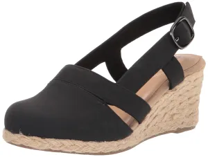 Easy Street Women's Stargaze Wedge Sandal, Black, 8.5