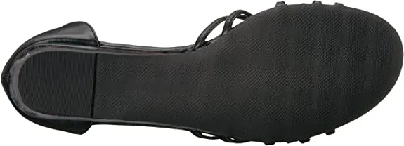 Easy Street Women's Tarrah Wedge Sandal, Black/Black Patent Piping, 7 M US
