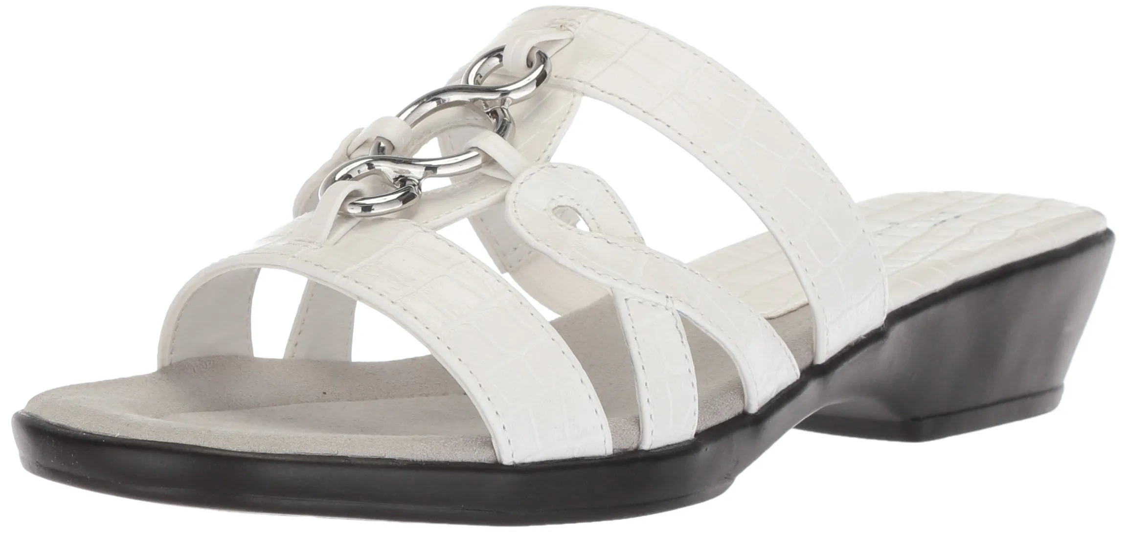 Easy Street Women's Torrid Flat Sandal, White Crocodile, 10 N US