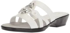 Easy Street Women's Torrid Flat Sandal, White Crocodile, 10 N US