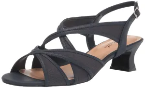 Easy Street Women's Tristen Heeled Sandal, Navy, 7 Wide