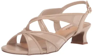 Easy Street Women's Tristen Heeled Sandal, Nude, 9 X-Wide