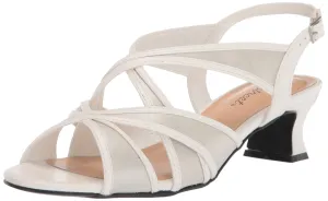 Easy Street Women's Tristen Heeled Sandal, White, 9 X-Wide