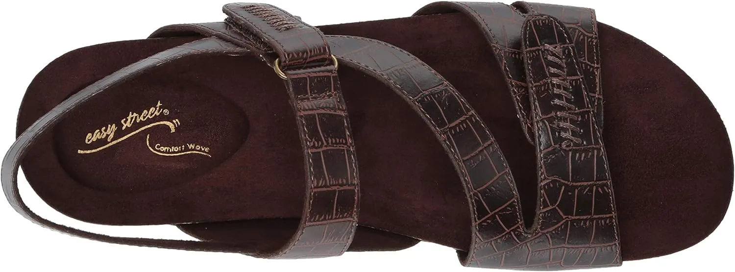 Easy Street Women's Winnie Casual Sandal with Hook and Loop Closures