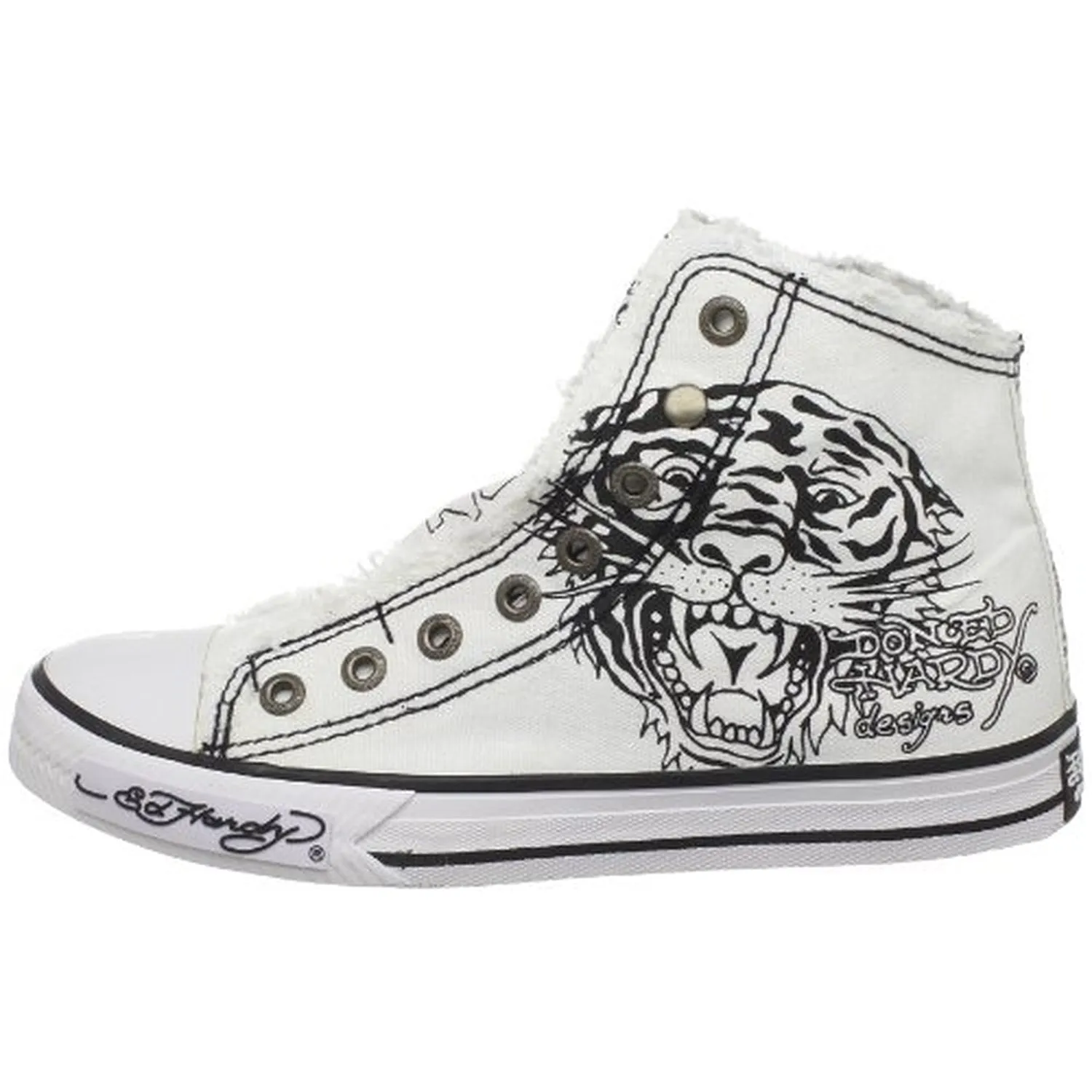 Ed Hardy Women's High Rise Sneaker,White-11SHR102W,7 M US