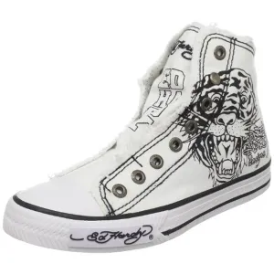 Ed Hardy Women's High Rise Sneaker,White-11SHR102W,7 M US
