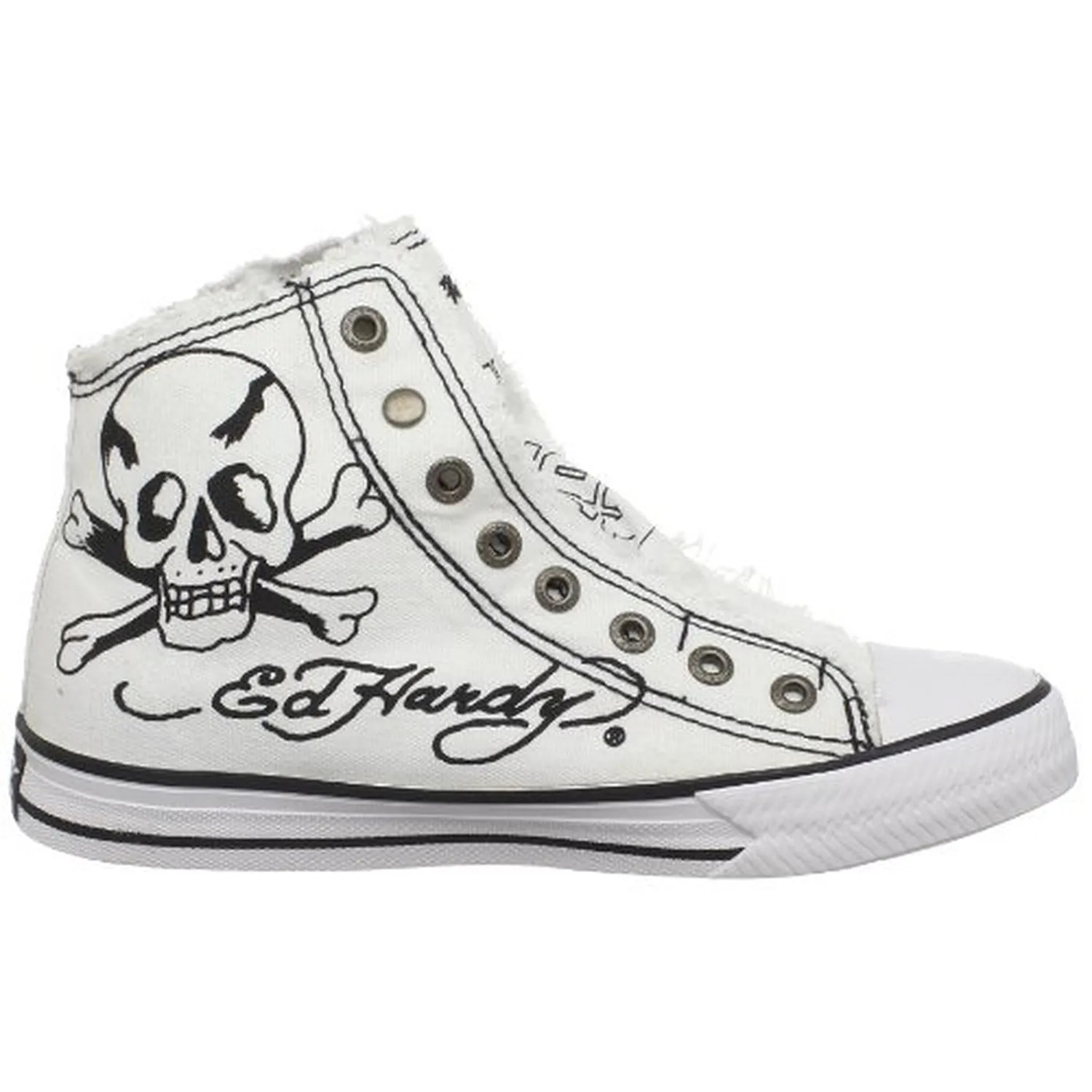 Ed Hardy Women's High Rise Sneaker,White-11SHR102W,7 M US