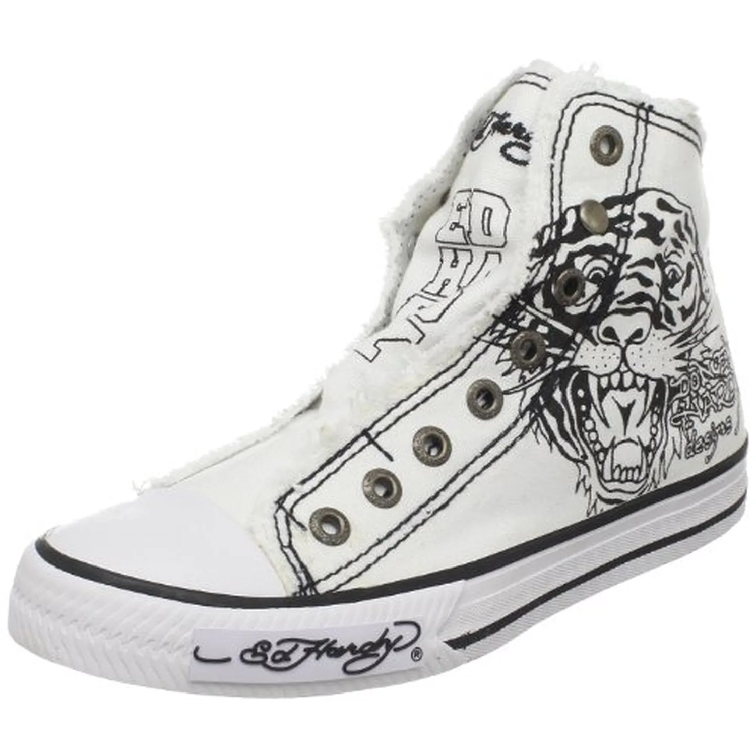 Ed Hardy Women's High Rise Sneaker,White-11SHR102W,7 M US