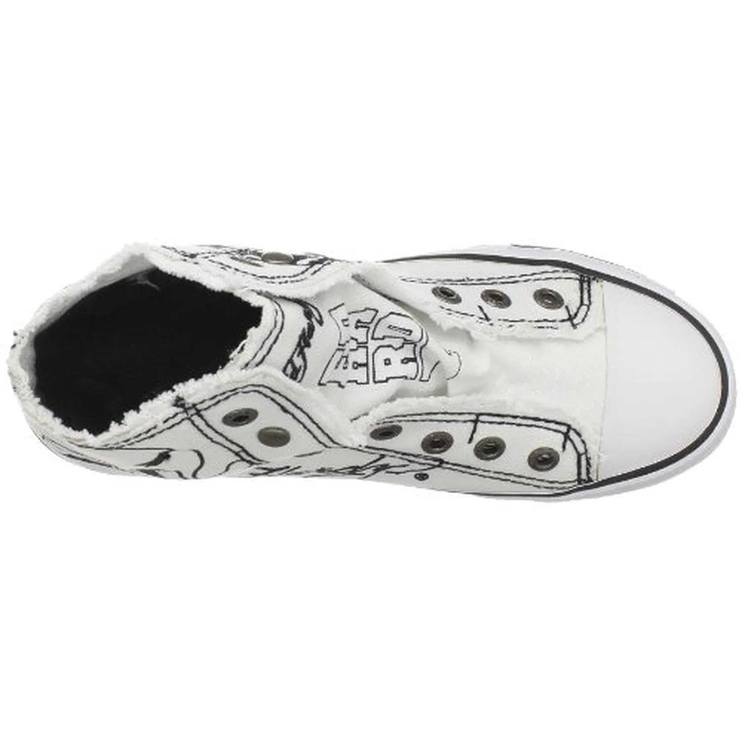 Ed Hardy Women's High Rise Sneaker,White-11SHR102W,7 M US