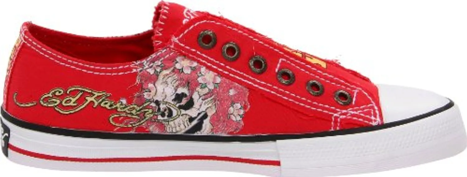 Ed Hardy Women's Low Rise Fashion Sneaker,Red-11SLR102W,5 M US