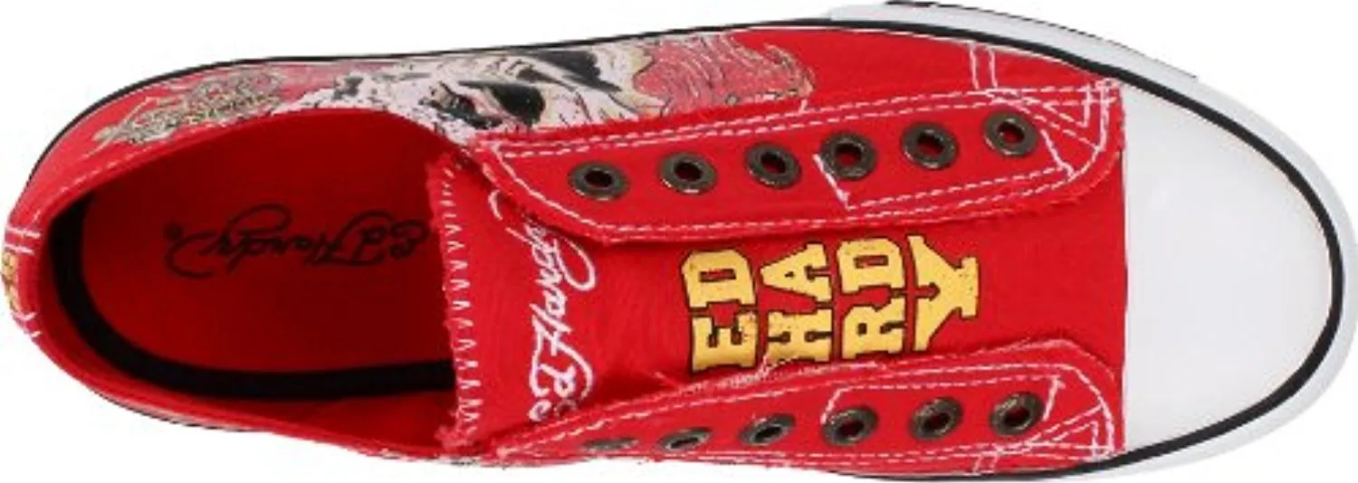 Ed Hardy Women's Low Rise Fashion Sneaker,Red-11SLR102W,5 M US