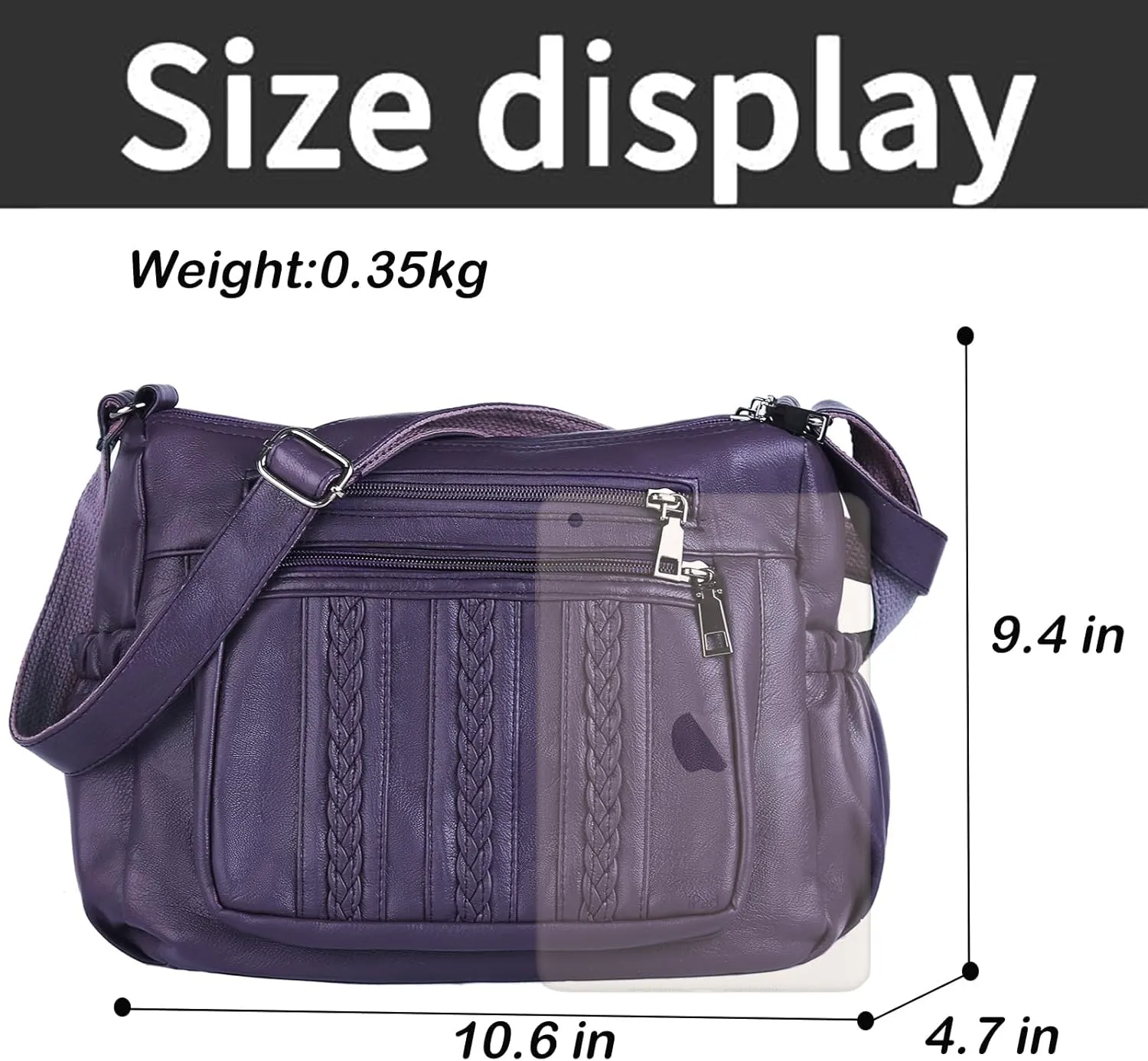 ELDA Purses for Women Pocketbooks Soft PU Leather Ladies Crossbody Purse Multi Pocket Shoulder Bag