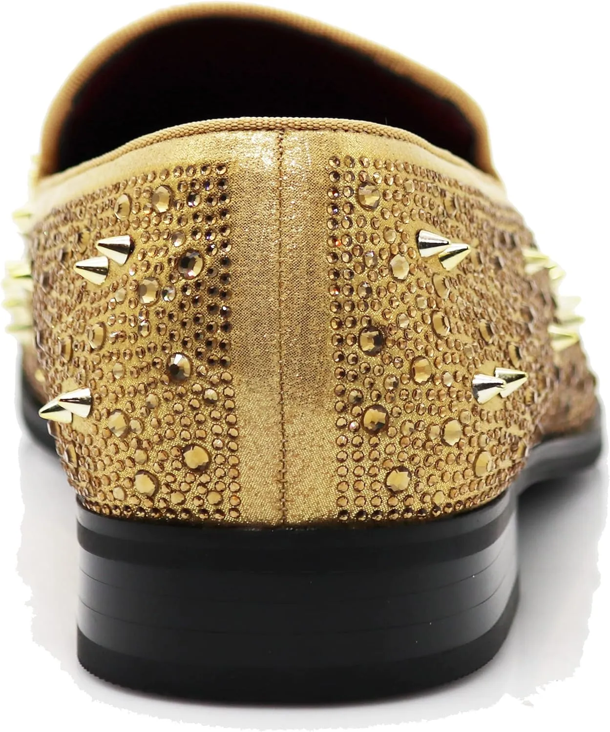 Enzo Romeo Men Fashion Rhinestones Studs Tuxedo Slip On Loafer Dress Shoes WBG