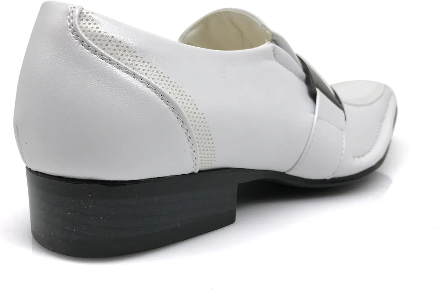 Enzo Romeo Stone Men's Dress Loafers Elastic Slip on with Buckle Fashion Shoes Runs Half Size Big