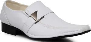 Enzo Romeo Stone Men's Dress Loafers Elastic Slip on with Buckle Fashion Shoes Runs Half Size Big