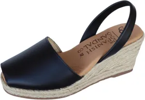 Espadrille Wedges for Women – Dressy Soft Leather Peep Toe Women’s Wedge Sandals, Casual Summer Slip on Espadrilles