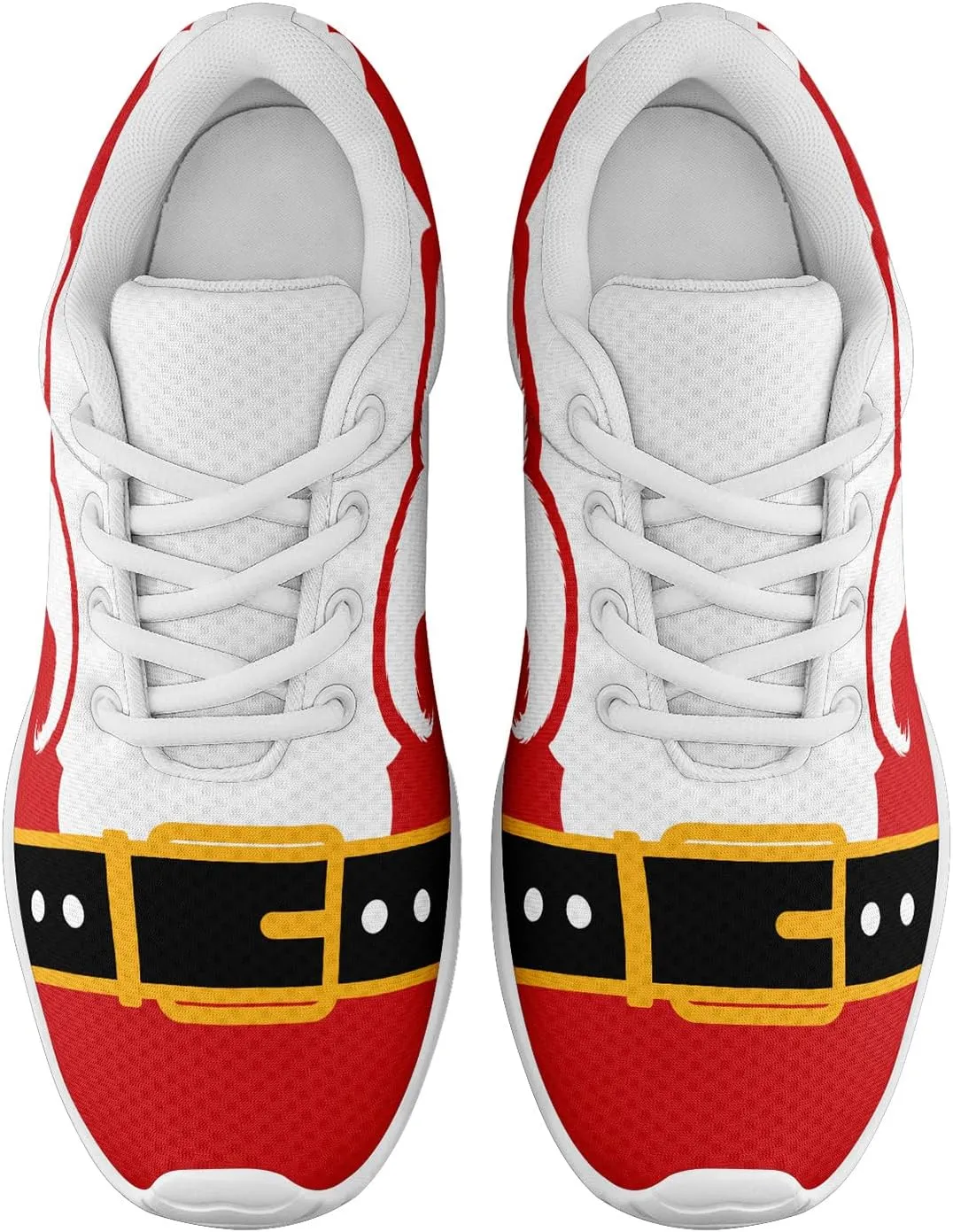 Festive Christmas Santa Sneakers for Men & Women Comfortable Shoes Red White Lightweight Breathable Walking Sneaker