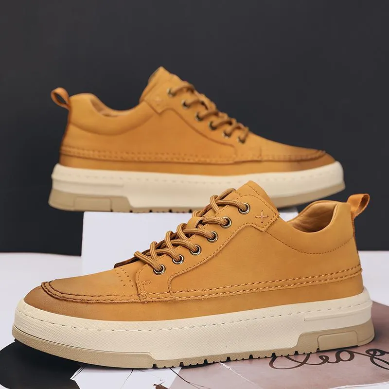 First Layer Cowhide Comfortable Fashion Men's Casual Shoes Sneaker